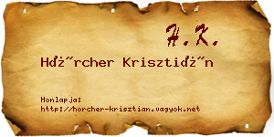 Hörcher Krisztián névjegykártya